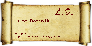Luksa Dominik névjegykártya